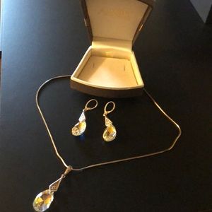 Swarovski original necklace & earrings silver set